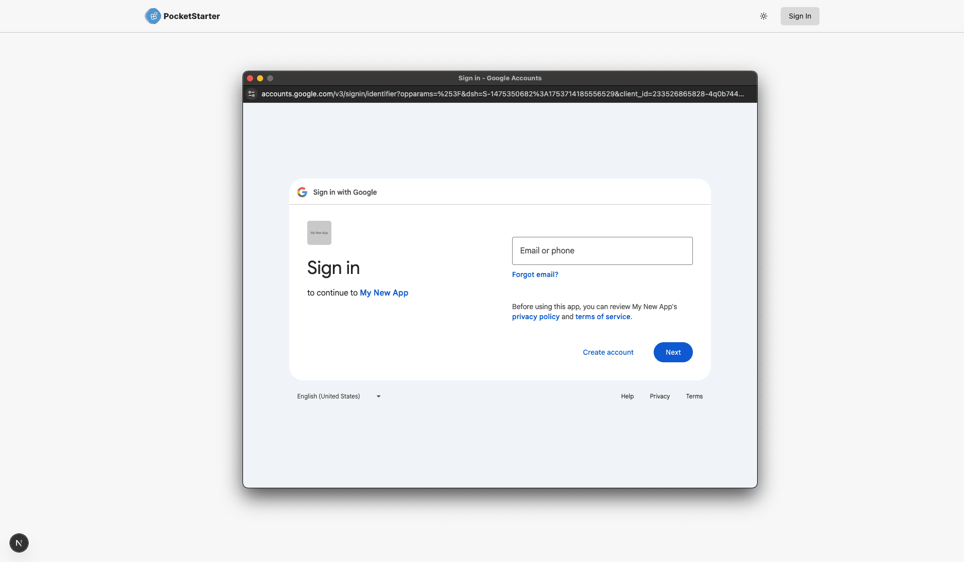 Google OAuth popup