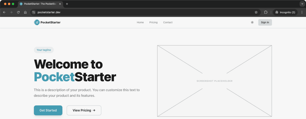 PocketStarter Mockup